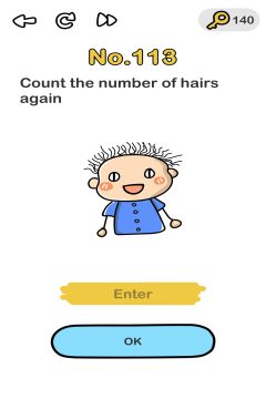 Brain Out No 113 Count the number of hairs again (Expert Chapter)