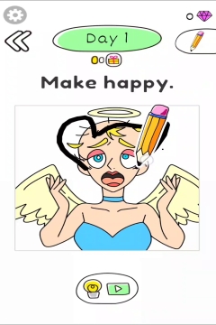 Draw Happy Angel Level 1