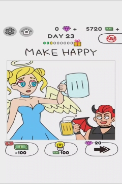 Draw Happy World Angel Level 23
