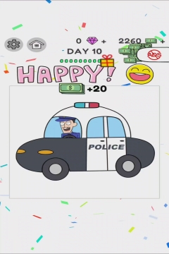 Draw Happy World Police Level 10