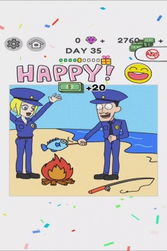 Draw Happy World Police Level 35