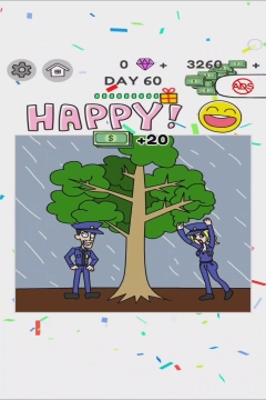 Draw Happy World Police Level 60
