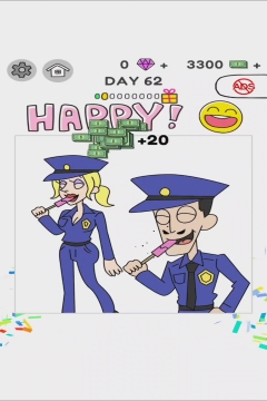 Draw Happy World Police Level 62
